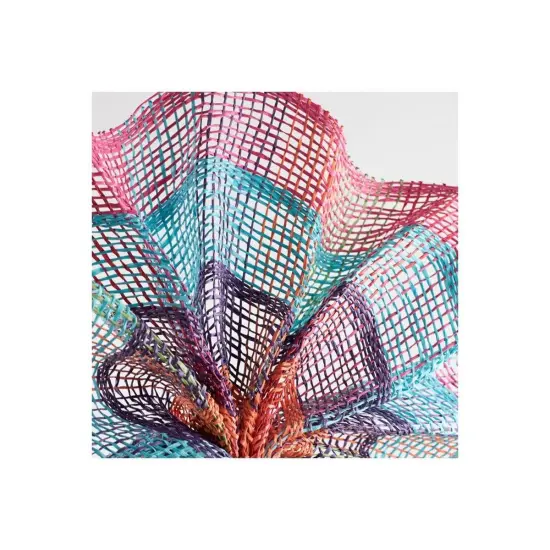 10" Poly Burlap Check Plaid Mesh Ribbon: Fuchsia, Turquoise, Purple, Orange, Green, Red {3}