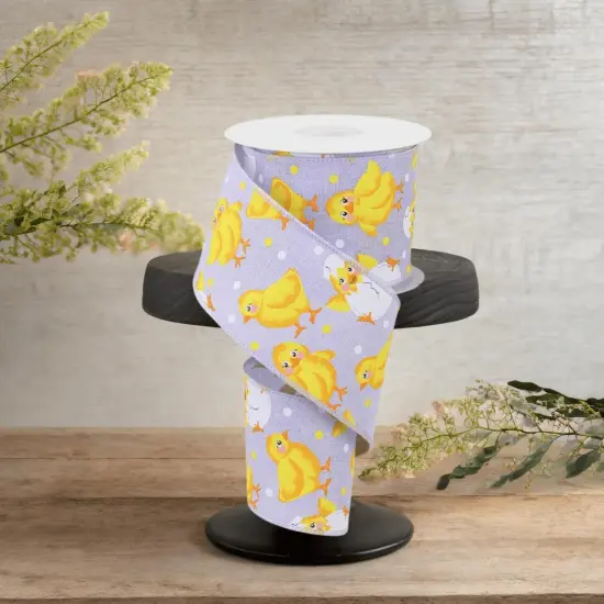 2.5" Baby Chicks on Royal Ribbon: Lavender (10 Yards) {2}