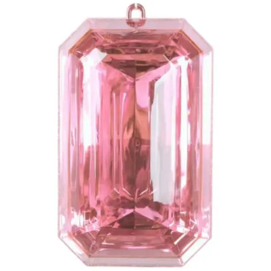 8" Acrylic Rectangle Jewel Ornament: Light Pink {1}