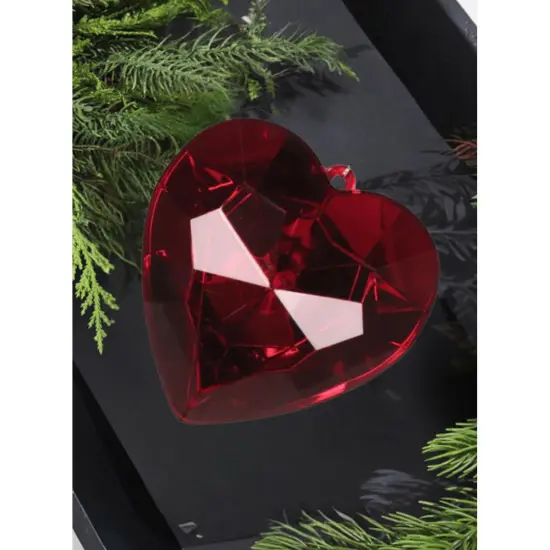 6" Acrylic Heart Jewel Ornament: Ruby {2}