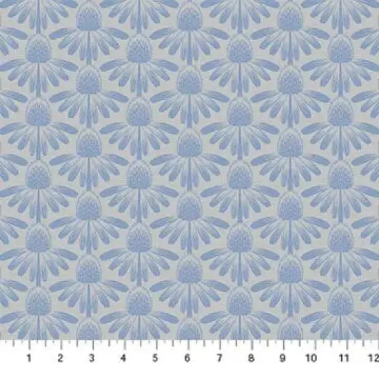 Grey Blue Echinacea Indelible by Anna Maria for Northcott Cotton 44"/45" Fabric Per Yard {1}