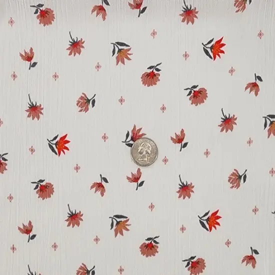 1 Yard Ivory Rayon Crinkle Apparel Fabric, Width 50/52 inches {3}