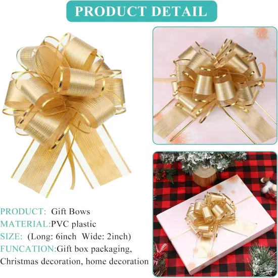 20 Pieces 6 Inch Pull Bows (Gold) {4}