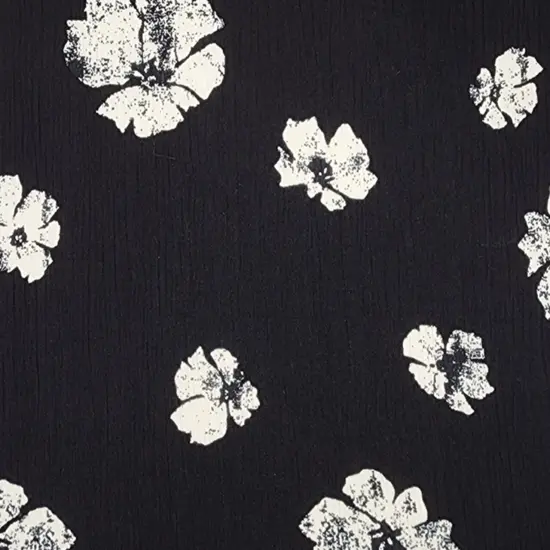 1 Yard Rayon Crinkle Black or Off White Woven Fabric Lightweight 50/52&Prime; Wide 100% Rayon {2}