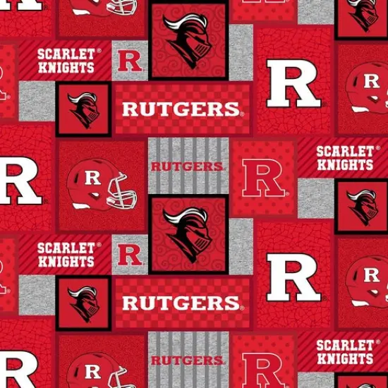 Licensed NCAA Rutgers University Patch Fleece RUTL-1177 Fabric by the Yard {1}