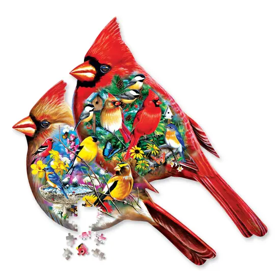 Collections Etc Unique Cardinals 1,000-Piece Jigsaw Puzzle {1}