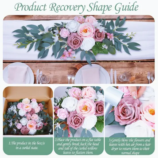 2PCS Artificial Flower Floral Swag for Decoration,Wedding Welcome Sign,Wedding Arch Flowers {2}