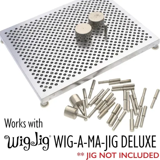 The Beadsmith Wig-Jig Peg Kit &ndash; 30pc Metal Pegs and Rounds in 2 Sizes Each w/Storage Case, Use w/Wig-A-Ma-Jig Deluxe {1}