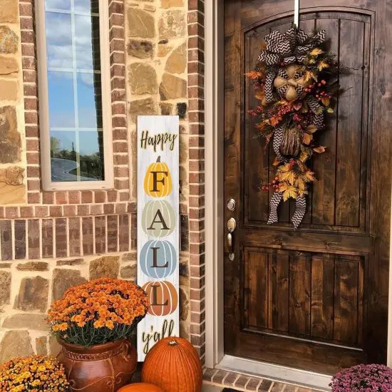 Happy Fall Y'all Porch Sign (	White) {6}