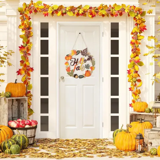 Fall Door Wreath for Front Door Sign (FALL) {2}