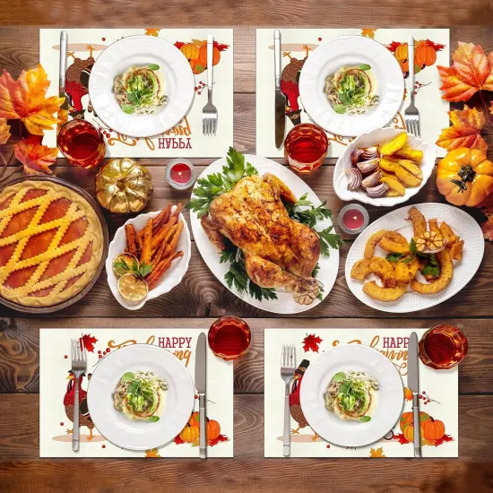 Faux Leather Placemats Set(orange) {3}