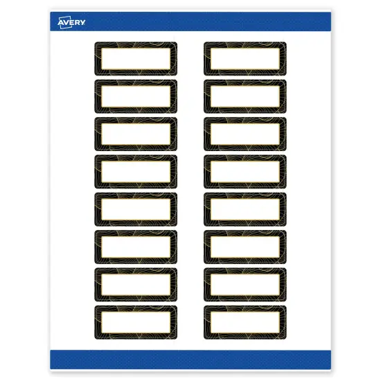 Avery Printable Rectangle Address Labels with Sure Feed Technology, Pre-Printed Black Border with Gold Pattern, Matte White, 1" x 2-5/8", Laser & Inkjet Compatible, 160 Total {1}