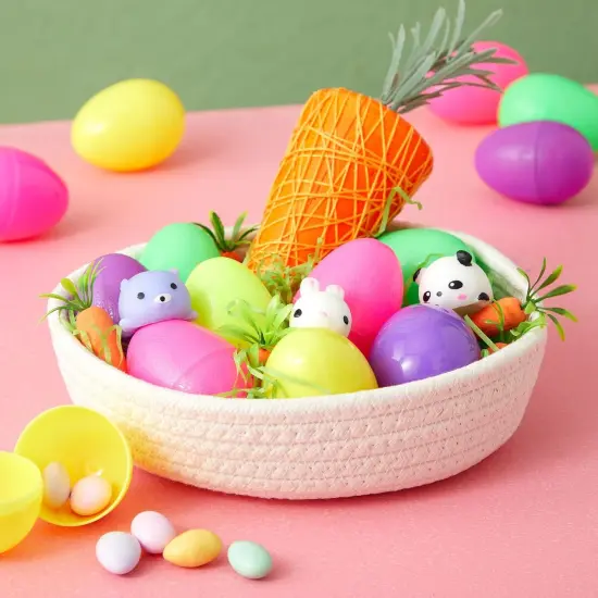 Juvale 3-Pack Small Round Cotton Rope Woven Storage Baskets - Nesting Bins for Organizing Home and Montessori Toys (White, 3 Sizes) {2}