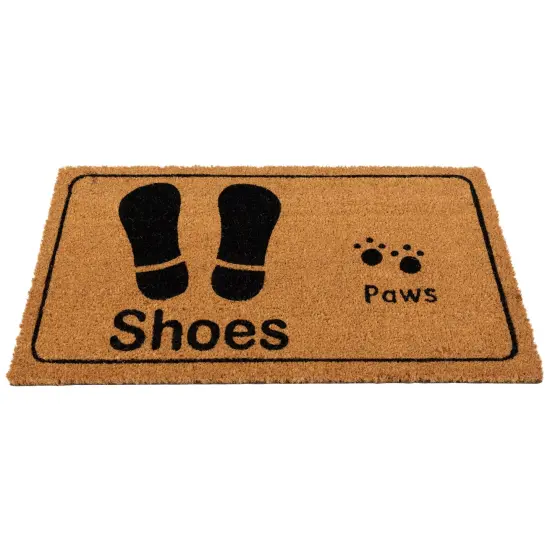 Northlight Shoe Prints and Paw Prints Doormat 18" x 30" Beige {5}