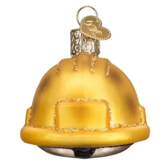 Old World Christmas 1.75 In Construction Helmet Christmas Tree Ornament , Ornament Safety Road Work Yellow {2}