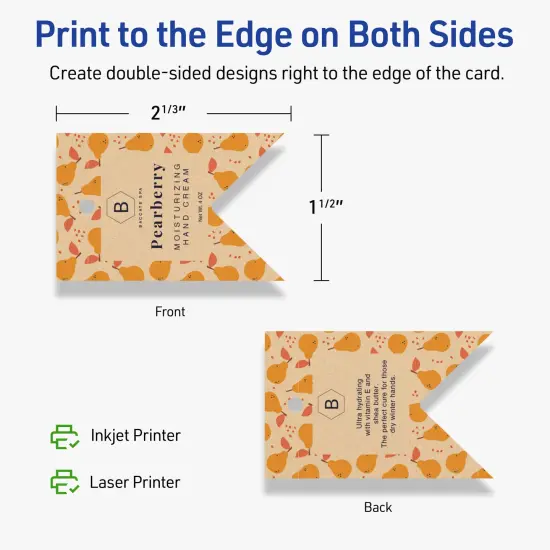 Avery Printable Banner Rectangle Flag Tags, Sure Feed Technology, 1-1/2" x 2-1/3", Matte Kraft Brown Cardstock, Print-to-The-Edge, Laser/Inkjet Printable, 150 Total {6}