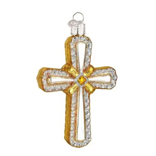 Old World Christmas 4.0 Inch Holy Cross Christmas Tree Ornament , Ornament Religious Silver Gold Multicolored {1}