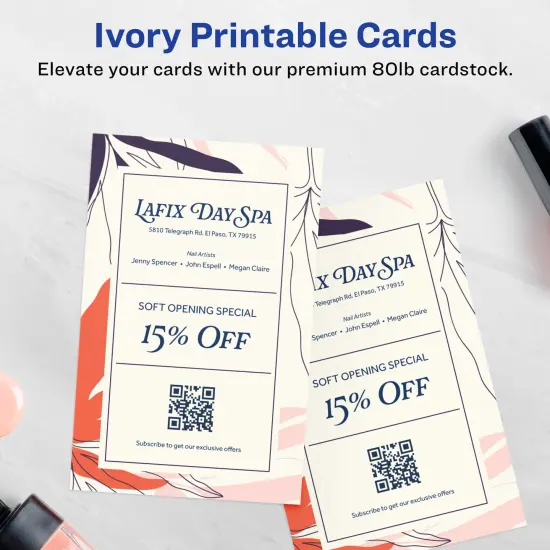 Avery 5-1/2" x 8-1/2" Rectangle, Matte Ivory Invitation Cards {2}