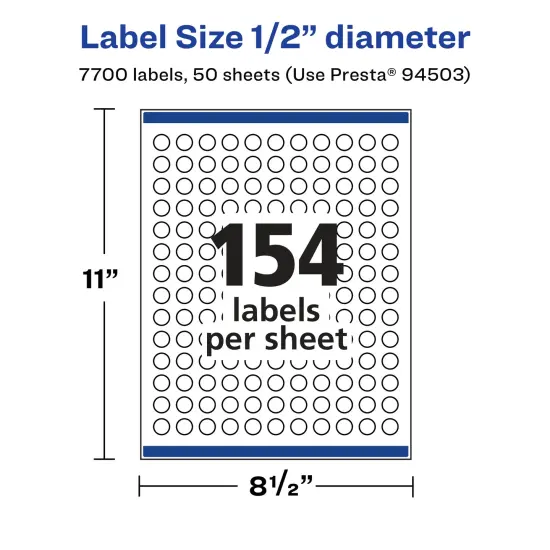 Avery Matte Clear Labels,1/2" diameter Round {5}