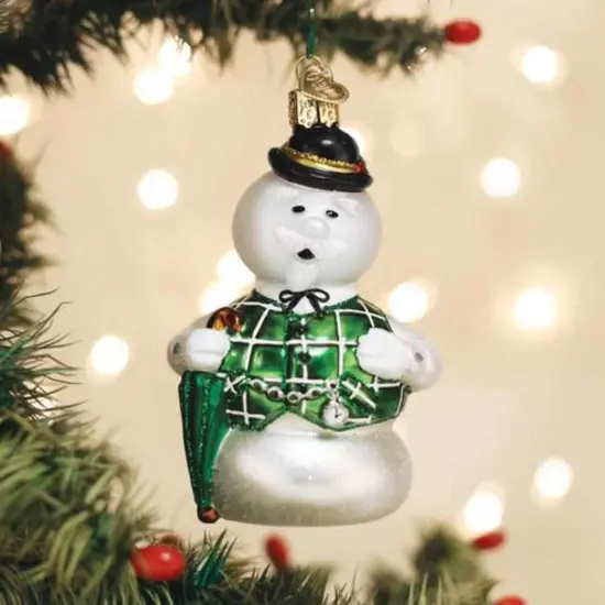 Old World Christmas 4.0 Inch Sam The Snowman Christmas Tree Ornament , Ornament Christmas Cartoon Rudolph White {3}