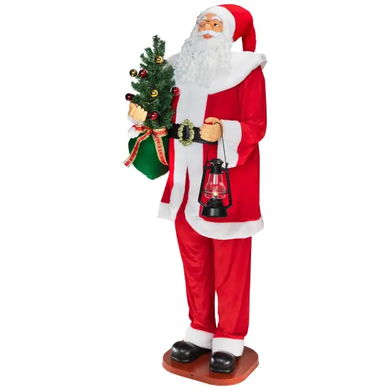 Northlight Animated and Musical Commercial Size Dancing Santa Christmas Figure - 6' Red {5}
