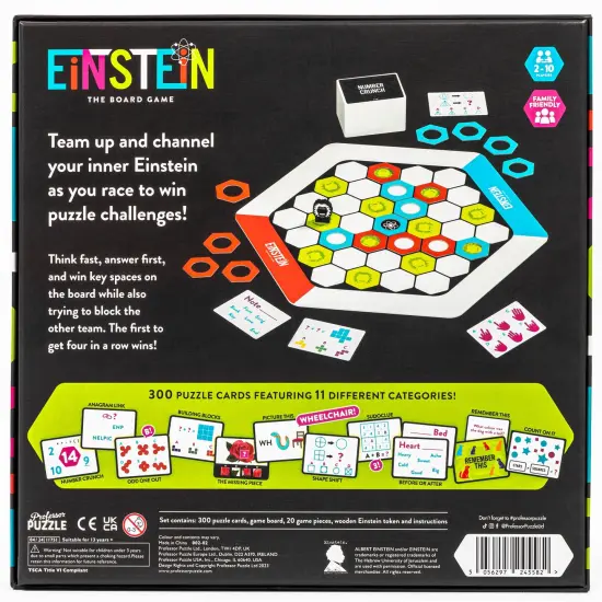 Professor Puzzle: Einstein: The Board Game - A Fast-Paced Puzzle-Solving Race, Brain Teasers, Category Challenges, Family & Kids Ages 4+, 2-10 Players {3}