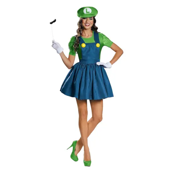 Nintendo Super Mario Bros Women's Luigi Costume Dress {2}
