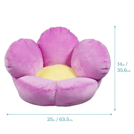 Flower Cozy Cushion, Floor Pillow Bright Purple {2}