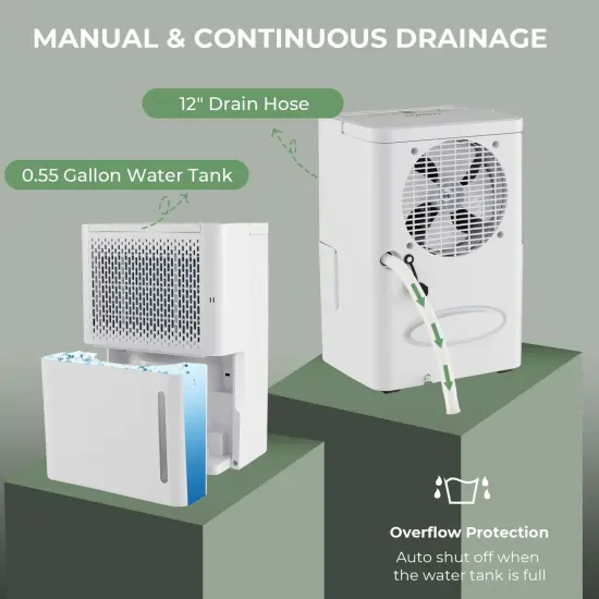 Costway 32-Pint Dehumidifier with Energy Efficient Automatic Shutoff 2,000 Sq. ft Coverage Area {5}