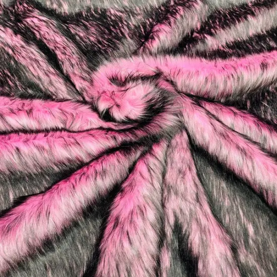 1 Yard Two Tone Husky Faux Fur Fabric Soft High Pile for Blankets Decor Costumes 58-60 inches Width Red-Black {4}