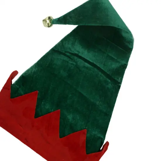 Northlight 22" Green and Red Unisex Adult Christmas Elf Hat Costume Accessory - One Size {4}