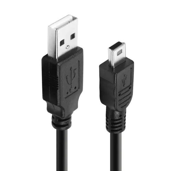 Insten 10' USB 2.0 A to Mini B 5pin Male Data Sync Charger Cable for GPS Camera MP3 MP4 Speaker PS3 Controller Black {6}