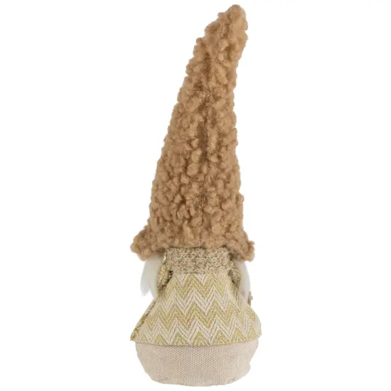 Northlight Standing Gnome Girl with Plush Hat Christmas Figurine - 11.5" Beige {7}