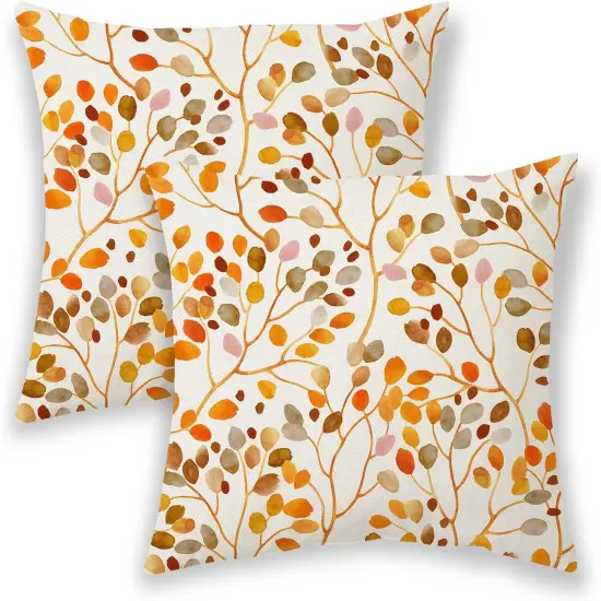 Colorful Leaves Decorative Throw Pillows {2}