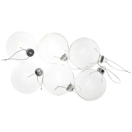 Northlight Transparent Glass Christmas Ball Ornaments - 3.25" (80mm) - Clear - 6ct {6}