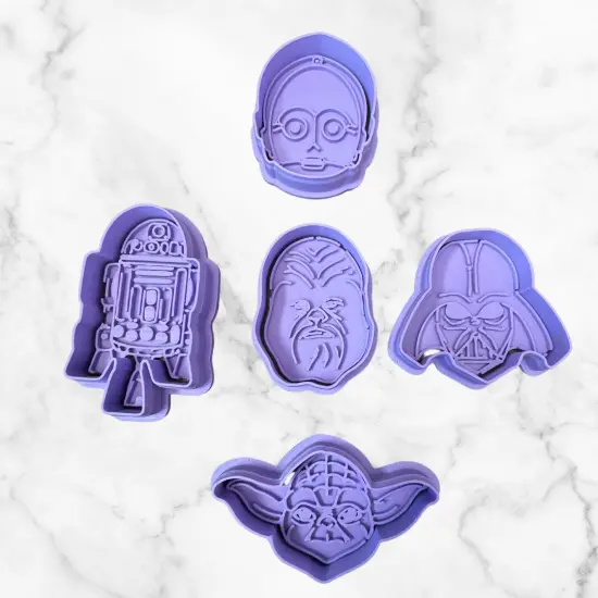 Space Wars Set of 5 Min Cookie Cutter and Stamp {2}