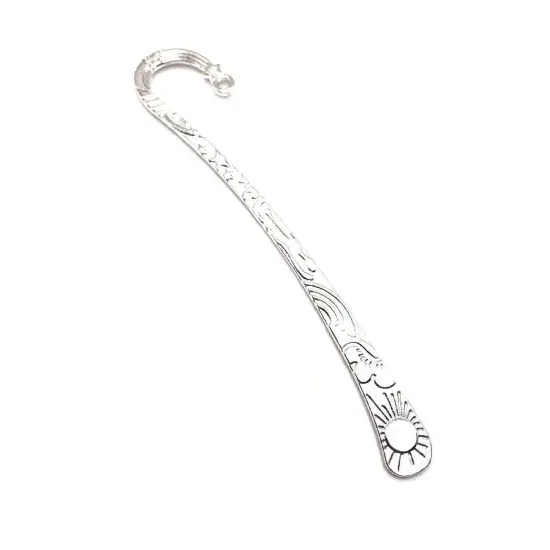 1, 4 or 20 Pieces: Silver Plated Sun and Moon Bookmark Base {1}