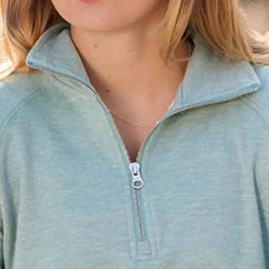 J America&reg; Ladies' Electric Fleece Quarter-Zip ELECTRIC SLATE {4}