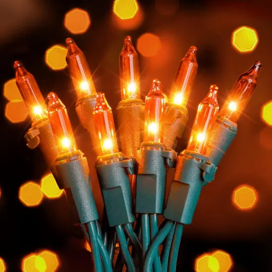 2 Pack Mini Orange Halloween String Lights - 13FT, 50 LED {1}