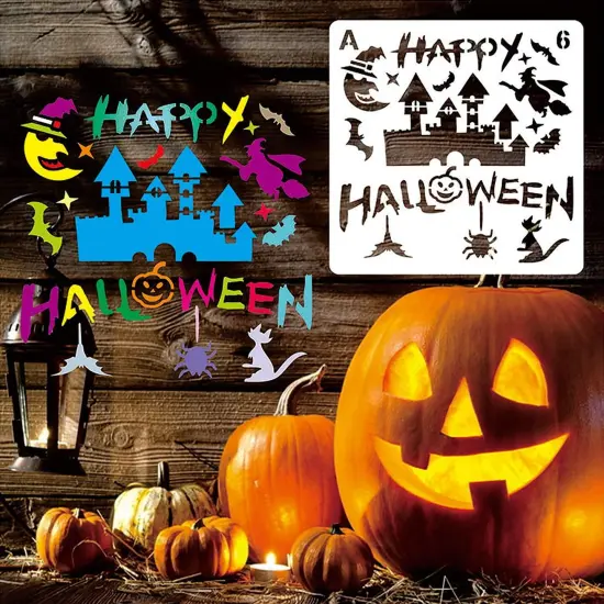 32 Pcs Halloween Painting Stencils - Reusable {4}