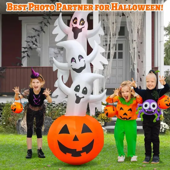 Overlap Ghost Decoration Colorful LED for Halloween Inflatables {5}