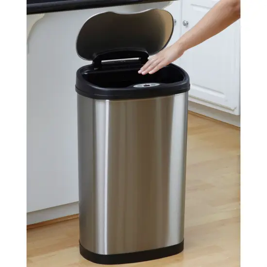 Grey Stainless Steel Touch less Trash Can with Sensor Lid and Soft Close System {2}