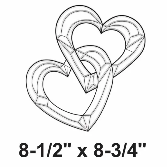 8-1/2" x 8-3/4" Exquisite Clear Glass Hearts Bevel Cluster EC254 {2}