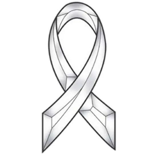 3-5/8" x 7-1/2" Exquisite Clear Glass Awareness Ribbon Bevel Cluster EC140 {1}