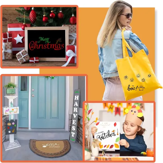 30 Pcs Fall Stencils Halloween Christmas Stencils , 14 x 5.5 Inch(Cute) {3}