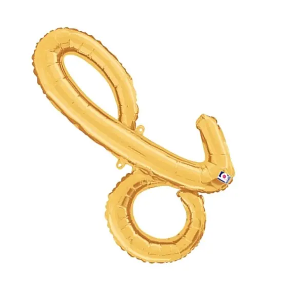 Betallic&reg; 24 inch Script Letter D Gold Air Fill Only {5}