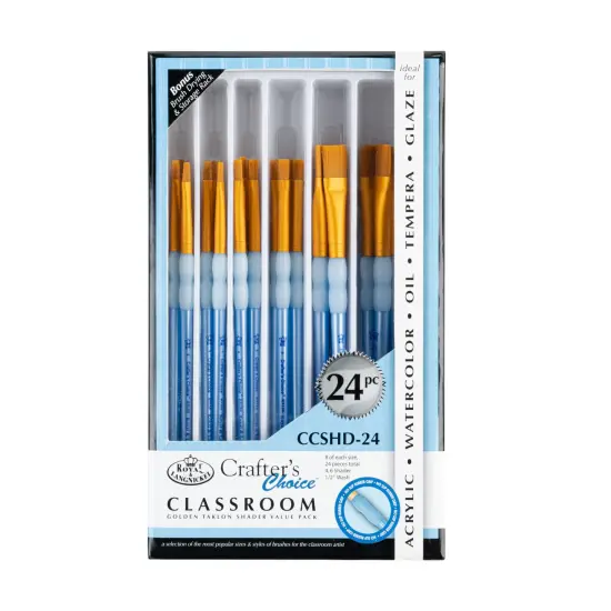 RCVP-CCSHD-24 | Crafter's Choice&trade; Gold Taklon 24pc Shader Brush Assortment {1}