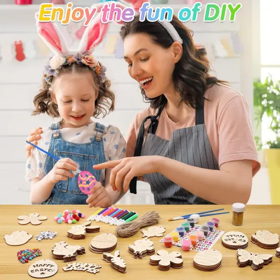 301 PCS Easter Wooden Hanging {5}