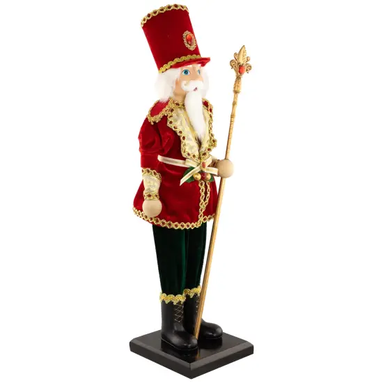 Northlight Jeweled Nutcracker with Scepter Christmas Figure - 22" Red {4}