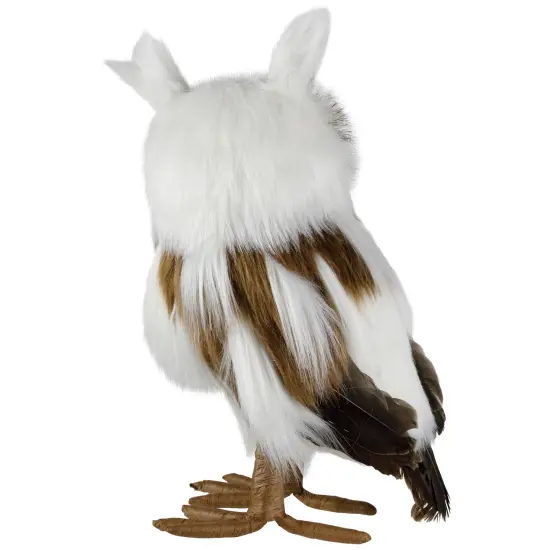 Northlight Standing Plush Winter Owl Christmas Figurine - 11.5" White {6}